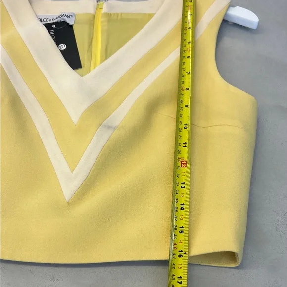 Dolce & Gabbana Yellow and Cream Crop Top - Picture 5 of 7